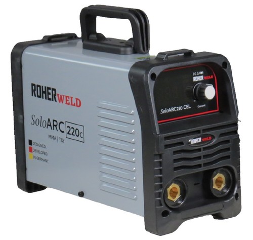 רתכת MMA אינוורטר דיגיטלית 200A ROHER SOLOARC 220 CEL חד פאזי 230V מתאימה לאלקטרודות 6010 דגם 1095262