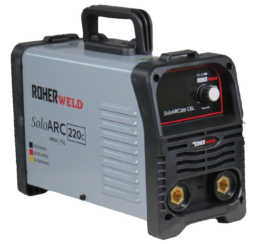 רתכת MMA אינוורטר דיגיטלית 200A ROHER SOLOARC 220 CEL חד פאזי 230V מתאימה לאלקטרודות 6010 דגם 1095262