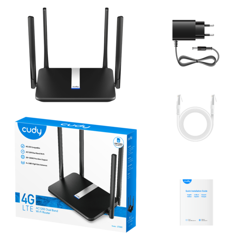 ראוטר אלחוטי + סלולרי CUDY LT500 4G LTE 150Mbps + WiFi 300Mbps