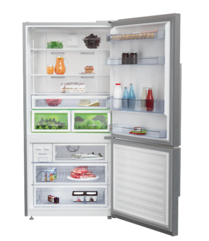 מקרר מקפיא תחתון ⁦BEKO⁩ ‏580 ליטר נירוסטה דגם ⁦CN160243EXB⁩ פיקוד שבת צומת רוחב: 84 ס”מ