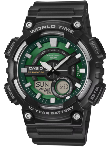 CASIO AEQ-110W-3A2 אנלוגי-דיגיטלי 10 שנים סוללה 