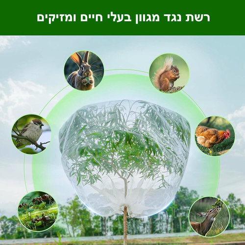 רשת נגד זבובים ומזיקים 60 מש - רשת לעץ פרי 5x5 מ'