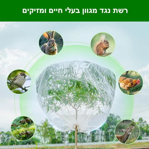 רשת נגד זבובים ומזיקים 60 מש - רשת לעץ פרי 3x10 מ'