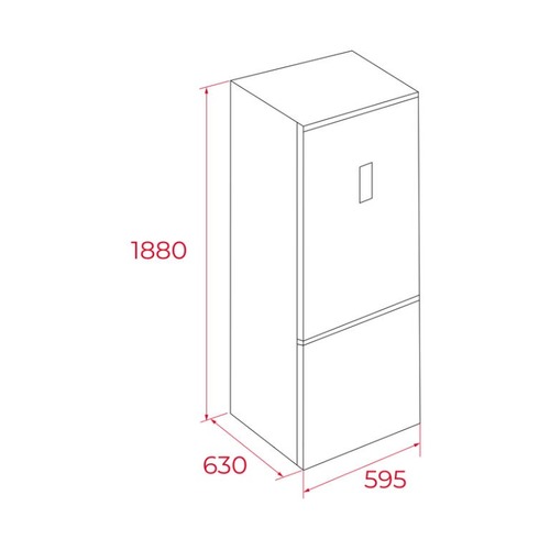 מקרר מקפיא תחתון דגם NFL 355 תקה Teka  נפח 310 ליטר צבע נירוסטה רוחב: 59.5 ס