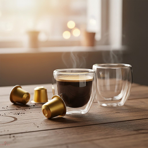 זוג כוסות אספרסו דופן כפולה | 100 מ״ל | Espresso Double Luxe
