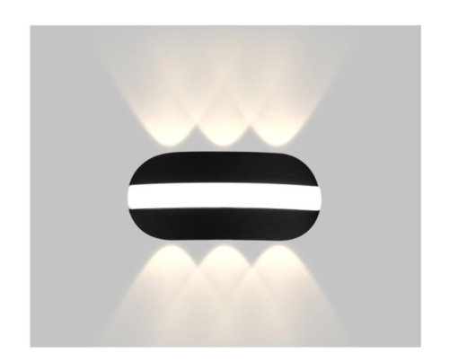 צמוד קיר אפ דאון 10W שחור דגם 