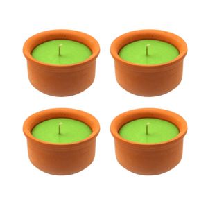 4 יחידות נר ציטרונלה טרקוטה אקליפטוס קטן 75 גרם