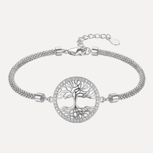 צמיד תליון עץ משובץ