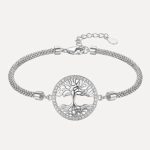 צמיד תליון עץ משובץ