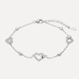 צמיד לבבות בתוך לבבות משובצות