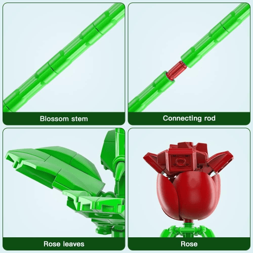דגם הרכבה JBricks 150705 Rose Plant