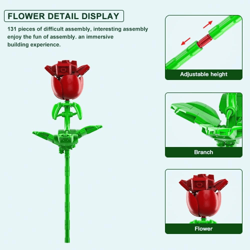 דגם הרכבה JBricks 150705 Rose Plant