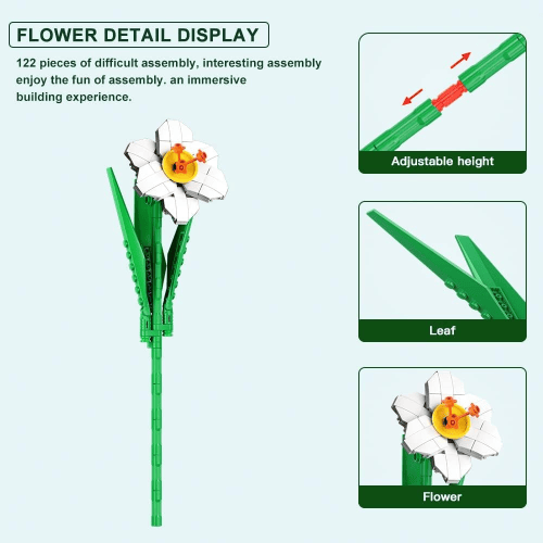 דגם הרכבה Jbricks 150708 Narcissus Flower 