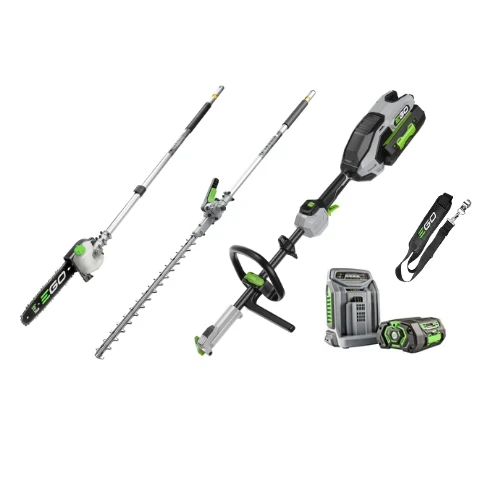 סט קומבי מולטיטול - ראש מנוע 56V Brushless קרבון פייבר + ראש מגזמת גובה + ראש מסור גבהים + סוללה 2.5Ah + מטען מהיר - אגו EGO