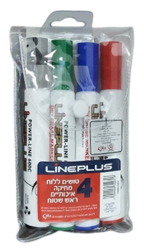 סט 4 טושים ללוח מחיק/ליין פלוס