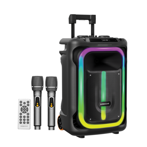 SonicGear HyperBox 1500 Pro – רמקול בידורית נייד 240W עם Bluetooth,  ו 2 מיקרופונים אלחוטיים ואפקטים RGB