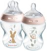 2 בקבוקי האכלה 260 מ''ל Tommee Tippee Natural Start עם סטריליזציה עצמית - בנות
