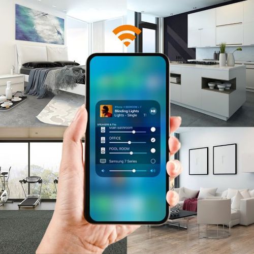 זוג רמקולים שקועים מוגברים WI-FI אלחוטיים IP44 אקטיבי + פאסיבי 6.5 אינץ Multi-Room מבית Lithe Audio