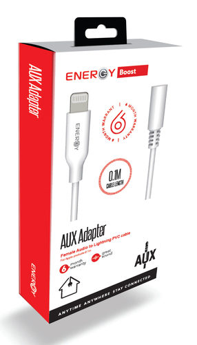 כבל Aux Female to Lightning (לא MFI) 0.1M,ENERGY