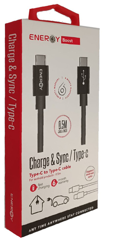 כבל ENERGY Data Cable 0.5M C to C שחור