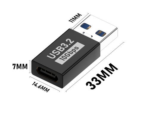 10 יחידות מתאם USB3.2 זכר - טייפ-סי נקבה