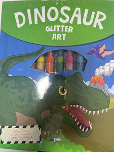 מארז צביעה מיוחד עם חול נצנצים - דינוזאורים
