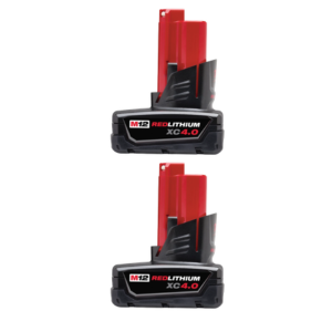 שתי יחידות | סוללת ליתיום מילווקי Milwaukee 4AH-12V REDLITHIUM דגם: 48-11-2440 / M12B4 מילווקי | סוללת מילווקי 4 אמפר