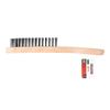 מברשת BBQ מעץ 4 שורות ברזל  106 KRTH50002, WIRE BRUSH WOODEN HANDLE - STEEL
