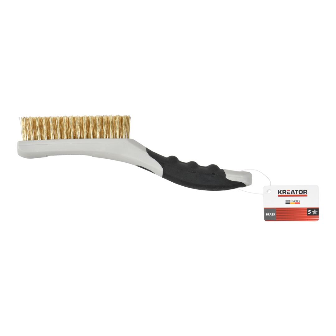 מברשת BBQ מפלסטיק 4 שורות נחושת,  106 KRTH50006,,WIRE BRUSH TPR - BRASS																	