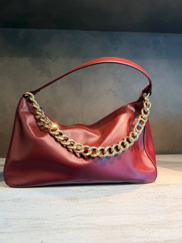 'Liliane' medium leather bag - BURGUNDY