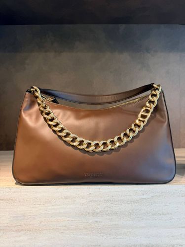 'Liliane' medium leather bag - COFFEE