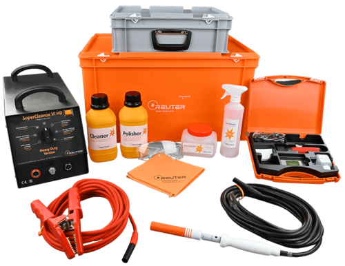  Reuter SuperCleanox VI HD: מכונת ניקוי הריתוכים העוצמתית ביותר בעולם מערכת אלקטרוכימית תעשייתית לניקוי, הברקה וסימון מתכות