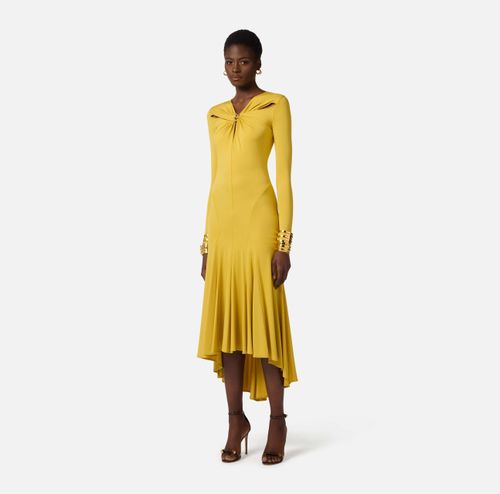 Dress in crêpe jersey fabric with jewel detail