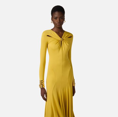 Dress in crêpe jersey fabric with jewel detail