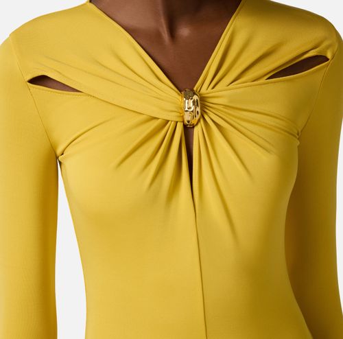 Dress in crêpe jersey fabric with jewel detail
