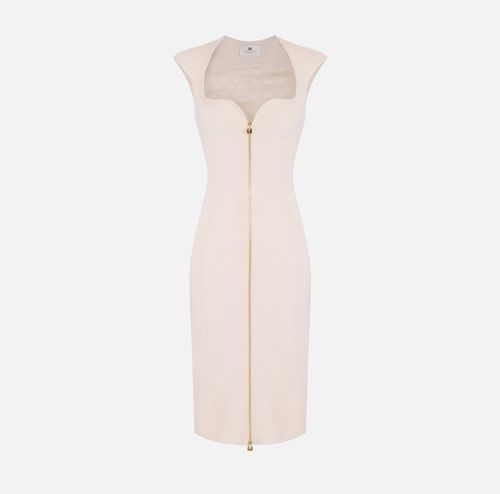 Dress in double layer stretch crêpe fabric