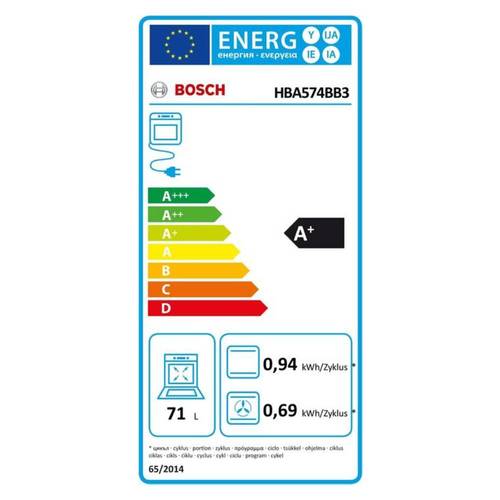 תנור בנוי פירוליטי 71 ליטר Bosch HBA574BB3 Serie 4 שחור
