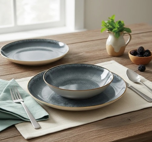 סט כלי אוכל 18 חלקים פורצלן BH10302 Berlinger haus Grey