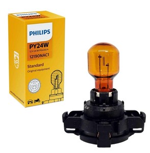  נורה PHILIPS HIPERVISION 24W 12V PY24W כתומה