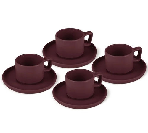 סט כוסות אספרסו וצלוחיות 8 חלקים BH10017 Berlinger haus Stoneware