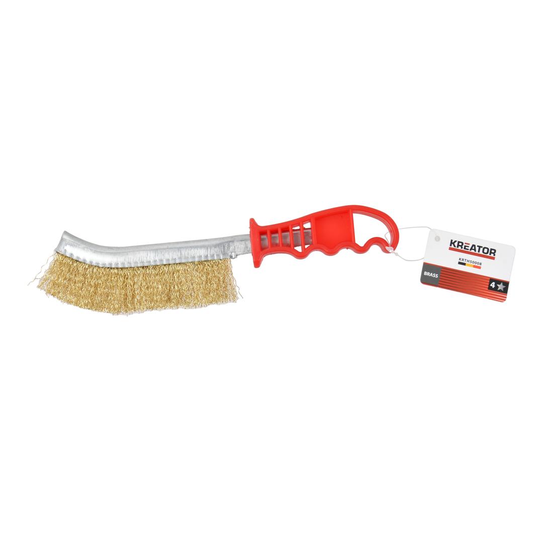 מברשת BBQ ידית פלסטיק /זיפי פליז,  106 KRTH50008 ,WIRE BRUSH UNIVERSAL - BRASS