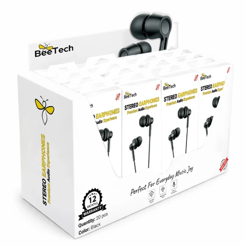 אוזניות סיליקון חיבור AUX דגם BeeTech X04