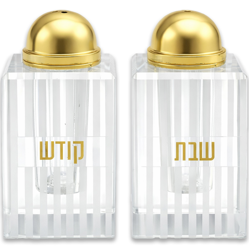 זוג מלחיות קריסטל זהב מהודרות