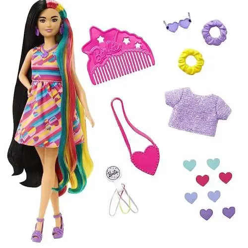 ברבי עיצוב שיער פרחים ואביזרים HCM90 BARBIE