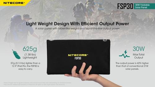 לוח סולרי נייד לשטח FSP30 - Nitecore 