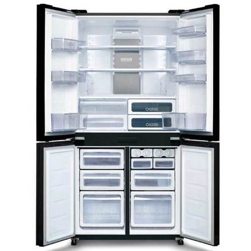 מקרר 4 דלתות 611 ליטר Sharp SJ-8841-BK זכוכית שחורה שארפ