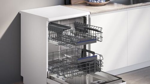 מדיח כלים עומד רחב 60 ס''מ Siemens IQ300 SN23EW28AE - צבע לבן - תוצרת גרמניה  13 מערכות כלים