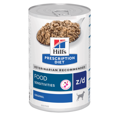 שימורי z/d | Hill's Prescription Diet רגישות למזון כלב, 370 גר'