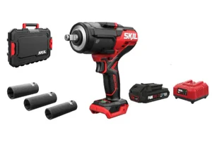 מפתח רטיטה נטען 20V "1/2 Brushless עם מומנט 700Nm/1200Nm במזוודה עם 3 בוקסות + מתנה סוללה 2.0Ah ומטען דגם SD1E3285JA SKIL
