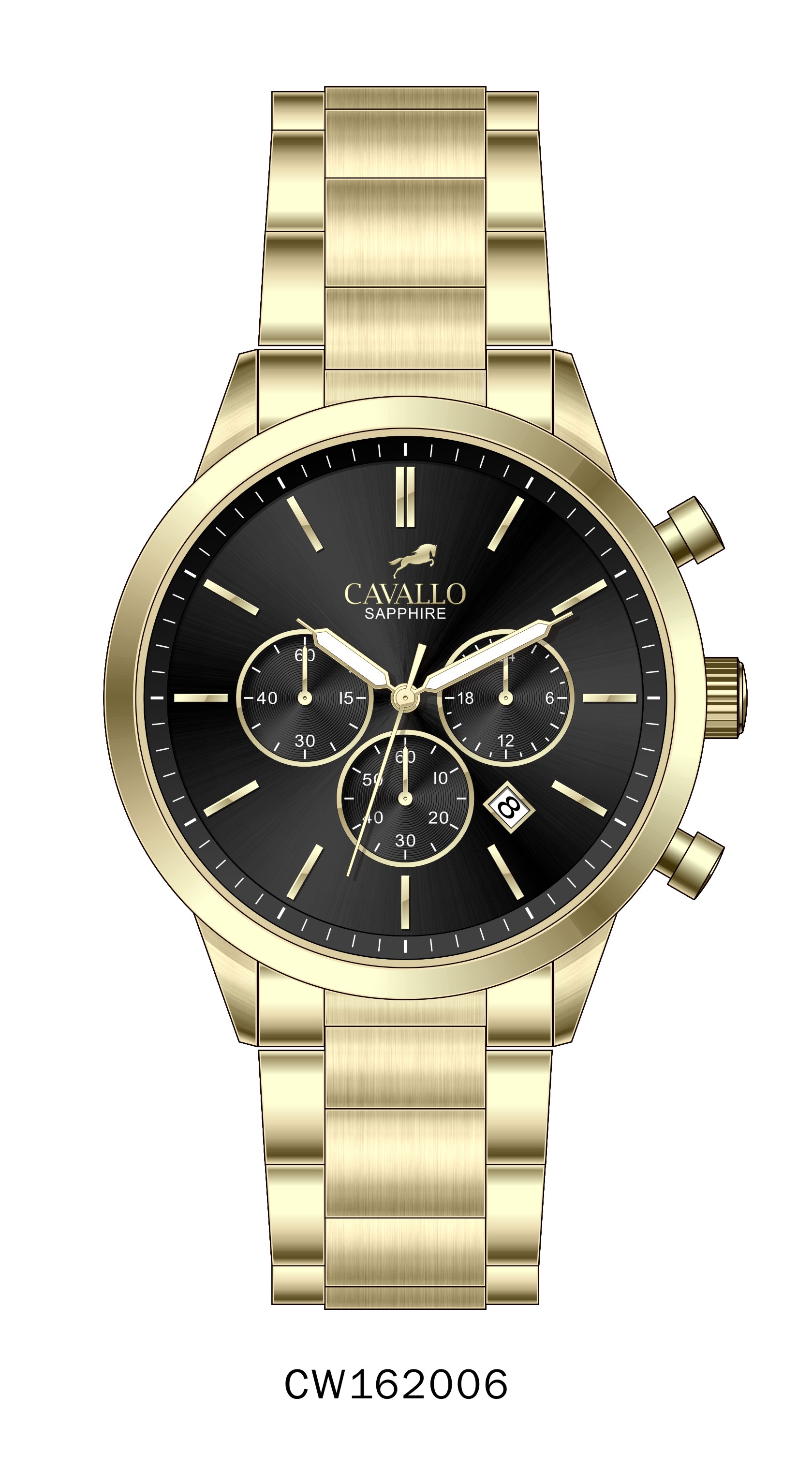 MARINO IPG/BLK - CHRONO -SAPPIRE METAL